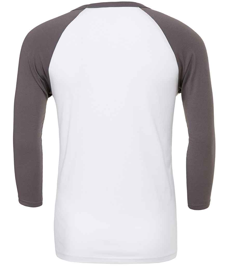 Canvas Unisex 3/4 Sleeve Baseball T-Shirt in by Bella+Canvas — Custom branded clothing by Print Press, featuring premium embroidery produced in our specialist print lab in the UK.