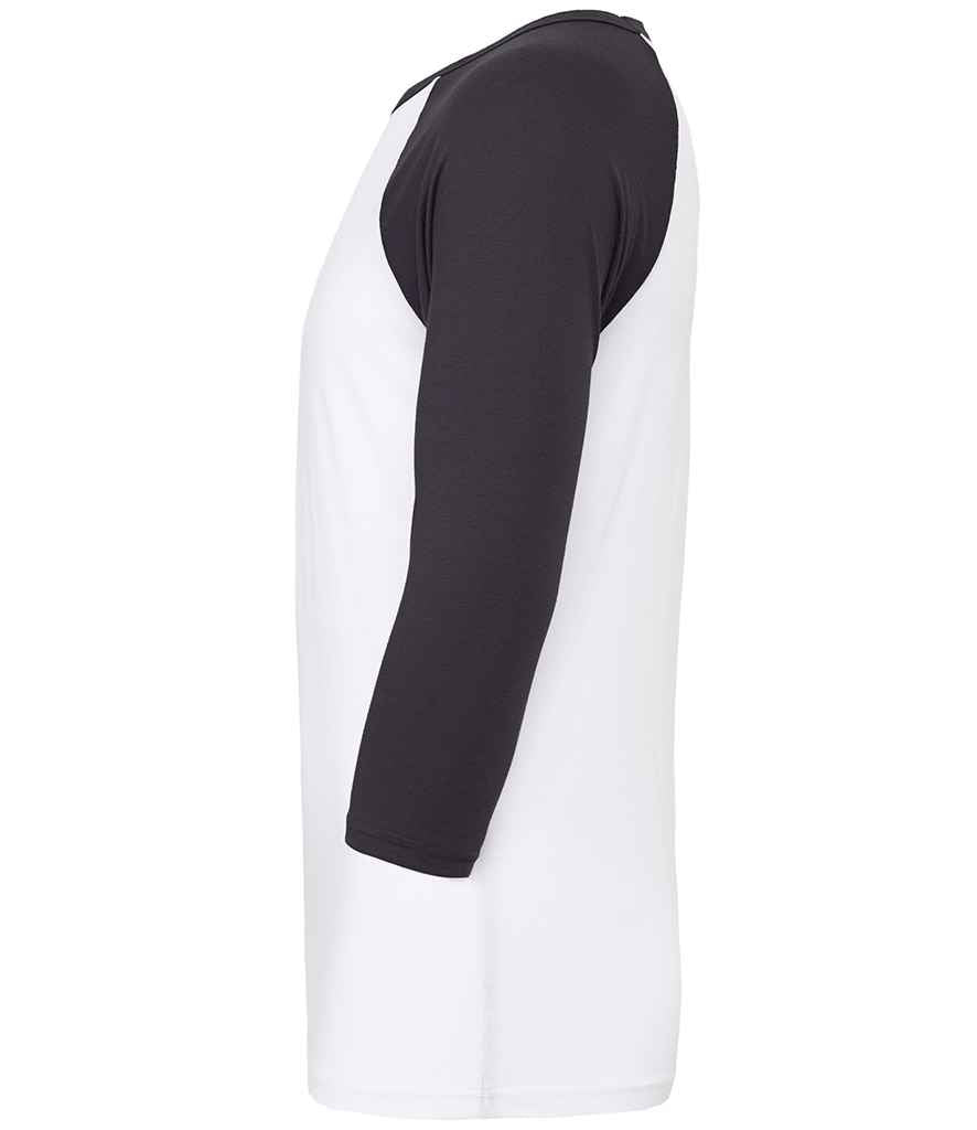 Canvas Unisex 3/4 Sleeve Baseball T-Shirt in by Bella+Canvas — Custom branded clothing by Print Press, featuring premium embroidery produced in our specialist print lab in the UK.