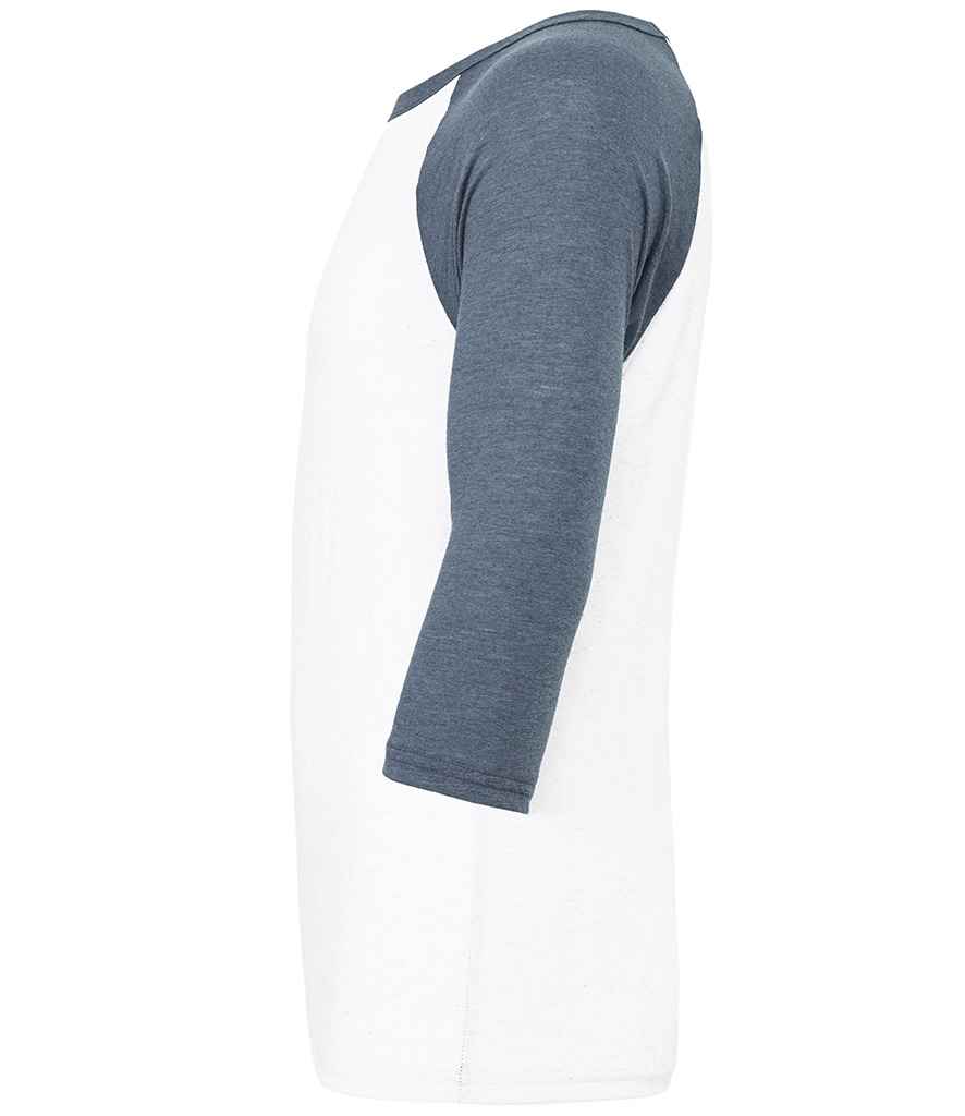Canvas Unisex 3/4 Sleeve Baseball T-Shirt in by Bella+Canvas — Custom branded clothing by Print Press, featuring premium embroidery produced in our specialist print lab in the UK.