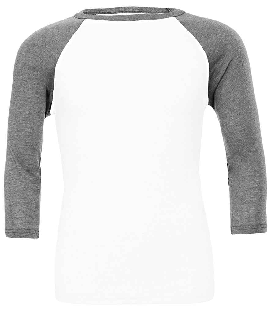 Canvas Unisex 3/4 Sleeve Baseball T-Shirt in by Bella+Canvas — Custom branded clothing by Print Press, featuring premium embroidery produced in our specialist print lab in the UK.