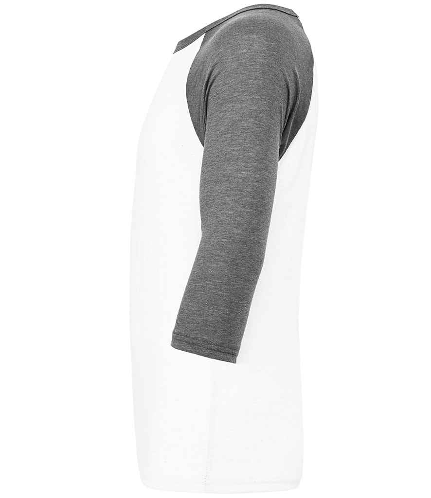 Canvas Unisex 3/4 Sleeve Baseball T-Shirt in by Bella+Canvas — Custom branded clothing by Print Press, featuring premium embroidery produced in our specialist print lab in the UK.