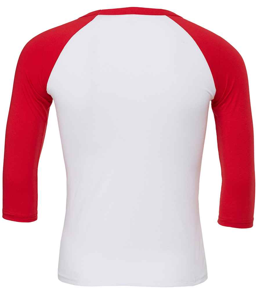 Canvas Unisex 3/4 Sleeve Baseball T-Shirt in by Bella+Canvas — Custom branded clothing by Print Press, featuring premium embroidery produced in our specialist print lab in the UK.