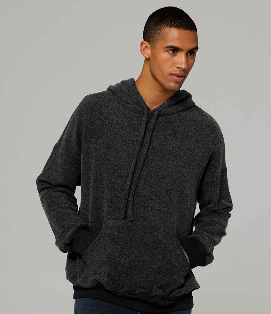 Canvas Unisex Sueded Hoodie in Black Heather by Bella+Canvas — Custom branded clothing by Print Press, featuring premium embroidery produced in our specialist print lab in the UK.
