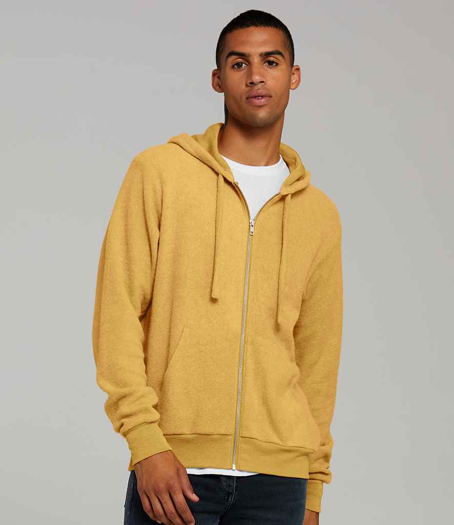 Canvas Unisex Sueded Full Zip Hoodie in Heather Mustard by Bella+Canvas — Custom branded clothing by Print Press, featuring premium embroidery produced in our specialist print lab in the UK.