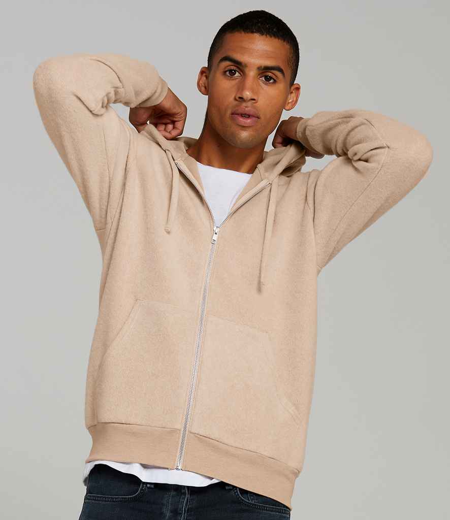 Canvas Unisex Sueded Full Zip Hoodie in Heather Oatmeal by Bella+Canvas — Custom branded clothing by Print Press, featuring premium embroidery produced in our specialist print lab in the UK.