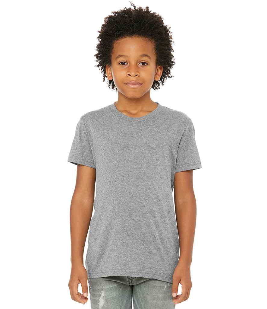 Canvas Youths Tri-Blend T-Shirt in Grey Tri-Blend by Bella+Canvas — Custom branded clothing by Print Press, featuring premium embroidery produced in our specialist print lab in the UK.