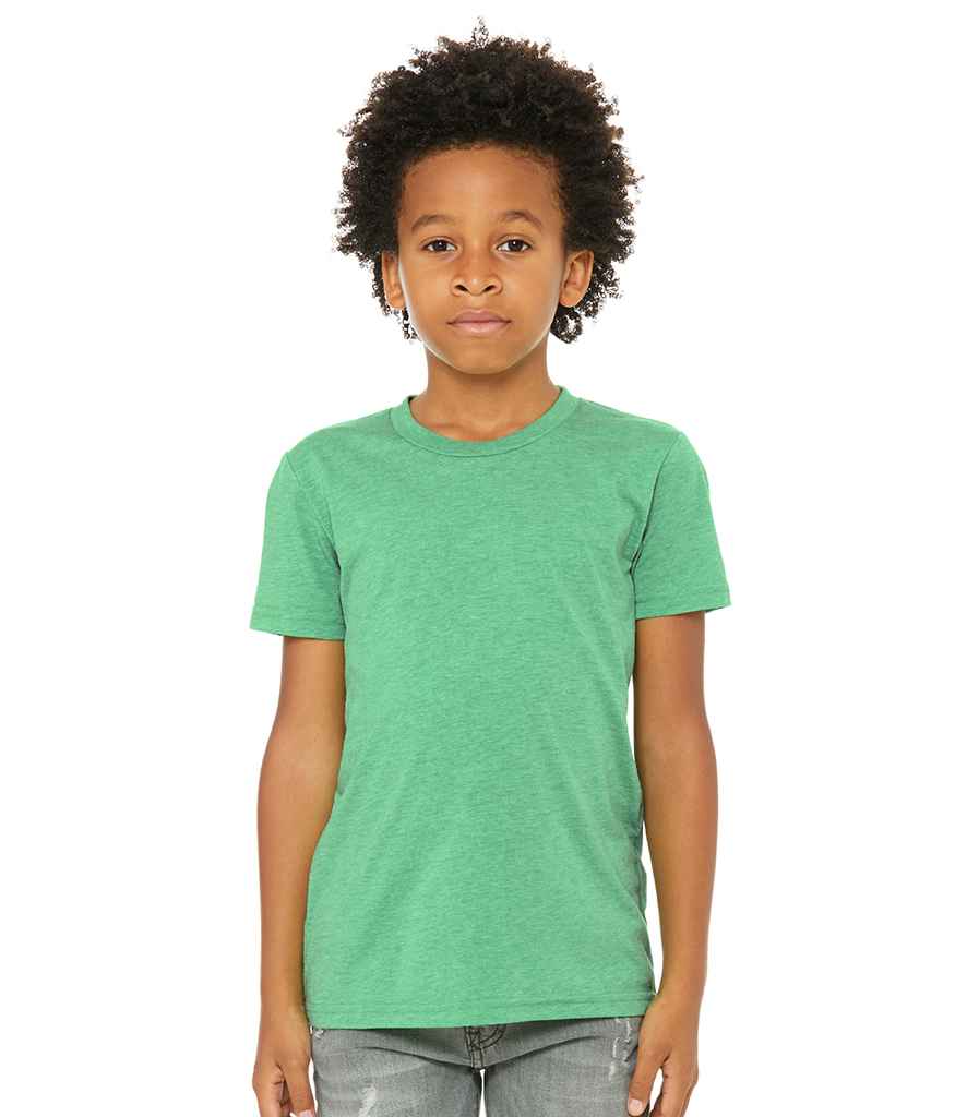 Canvas Youths Tri-Blend T-Shirt in Green Tri-Blend by Bella+Canvas — Custom branded clothing by Print Press, featuring premium embroidery produced in our specialist print lab in the UK.
