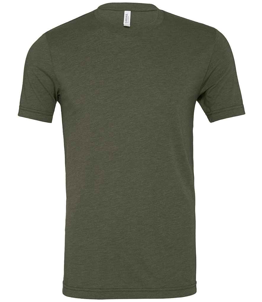Canvas Unisex Tri-Blend T-Shirt - (2nd Colours) in Military Green Tri-Blend by Bella+Canvas — Custom branded clothing by Print Press, featuring premium embroidery produced in our specialist print lab in the UK.