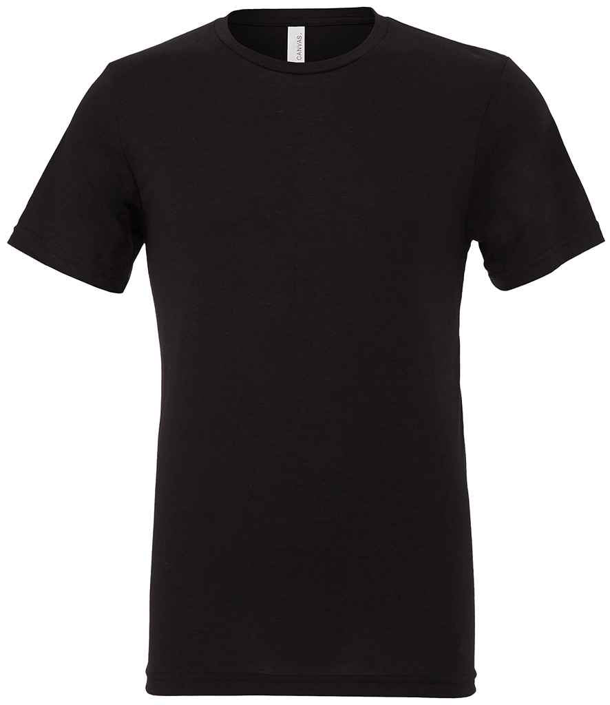 Canvas Unisex Tri-Blend T-Shirt in Solid Black Tri-Blend by Bella+Canvas — Custom branded clothing by Print Press, featuring premium embroidery produced in our specialist print lab in the UK.