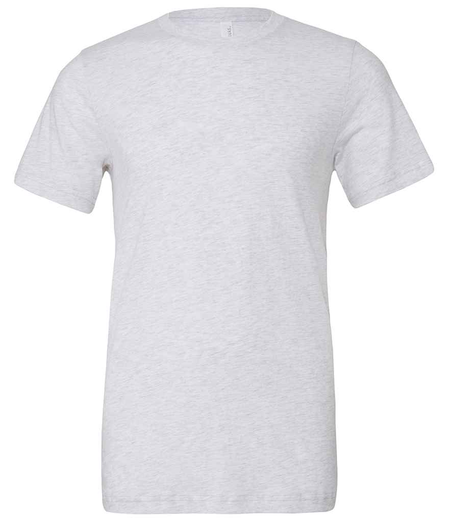 Canvas Unisex Tri-Blend T-Shirt in White Fleck Tri-Blend by Bella+Canvas — Custom branded clothing by Print Press, featuring premium embroidery produced in our specialist print lab in the UK.