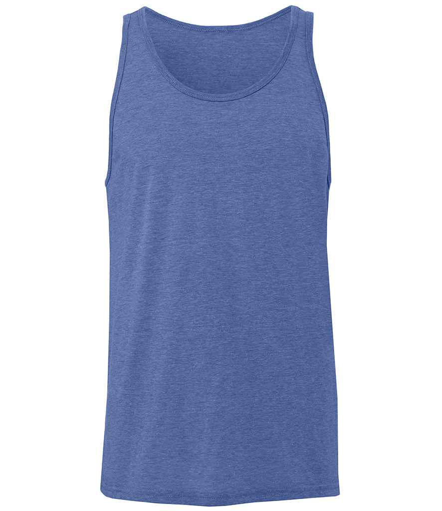 Canvas Unisex Jersey Tank Top in Blue Tri-Blend by Bella+Canvas — Custom branded clothing by Print Press, featuring premium embroidery produced in our specialist print lab in the UK.