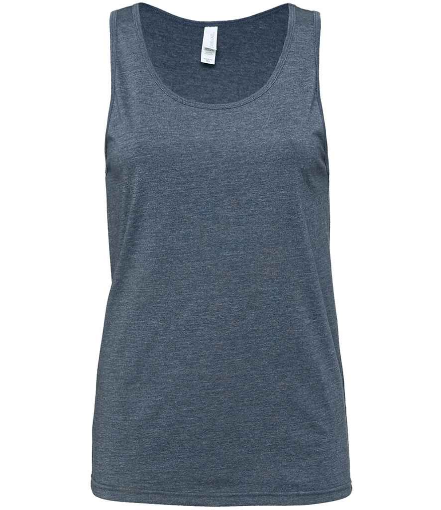 Canvas Unisex Jersey Tank Top in Heather Navy by Bella+Canvas — Custom branded clothing by Print Press, featuring premium embroidery produced in our specialist print lab in the UK.
