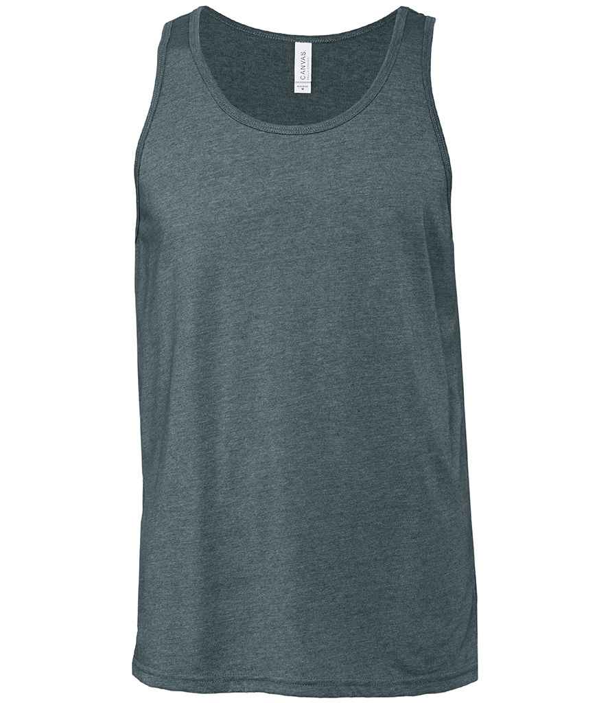 Canvas Unisex Jersey Tank Top in Heather Slate by Bella+Canvas — Custom branded clothing by Print Press, featuring premium embroidery produced in our specialist print lab in the UK.