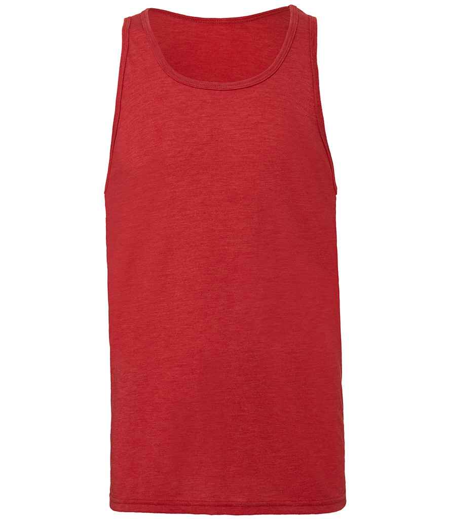 Canvas Unisex Jersey Tank Top in Red Tri-Blend by Bella+Canvas — Custom branded clothing by Print Press, featuring premium embroidery produced in our specialist print lab in the UK.
