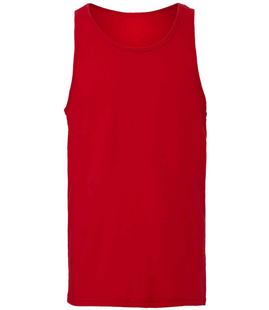 Canvas Unisex Jersey Tank Top in Red by Bella+Canvas — Custom branded clothing by Print Press, featuring premium embroidery produced in our specialist print lab in the UK.