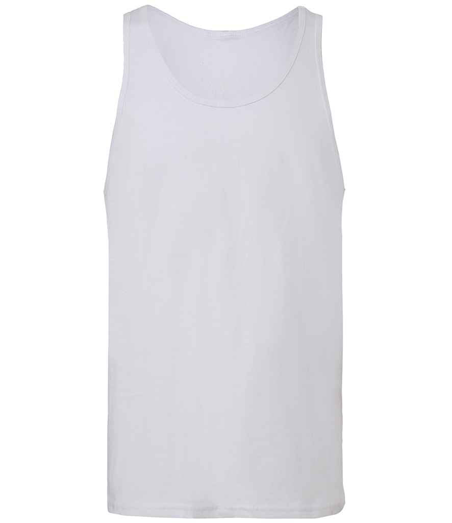 Canvas Unisex Jersey Tank Top in White by Bella+Canvas — Custom branded clothing by Print Press, featuring premium embroidery produced in our specialist print lab in the UK.