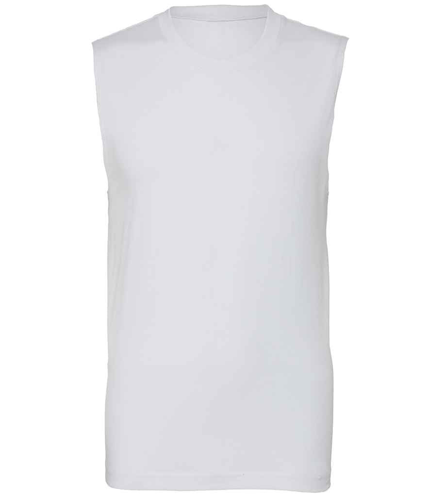Canvas Unisex Jersey Muscle Tank Top in White by Bella+Canvas — Custom branded clothing by Print Press, featuring premium embroidery produced in our specialist print lab in the UK.