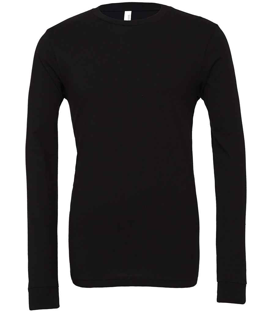 Canvas Unisex Jersey Long Sleeve T-Shirt in Black by Bella+Canvas — Custom branded clothing by Print Press, featuring premium embroidery produced in our specialist print lab in the UK.