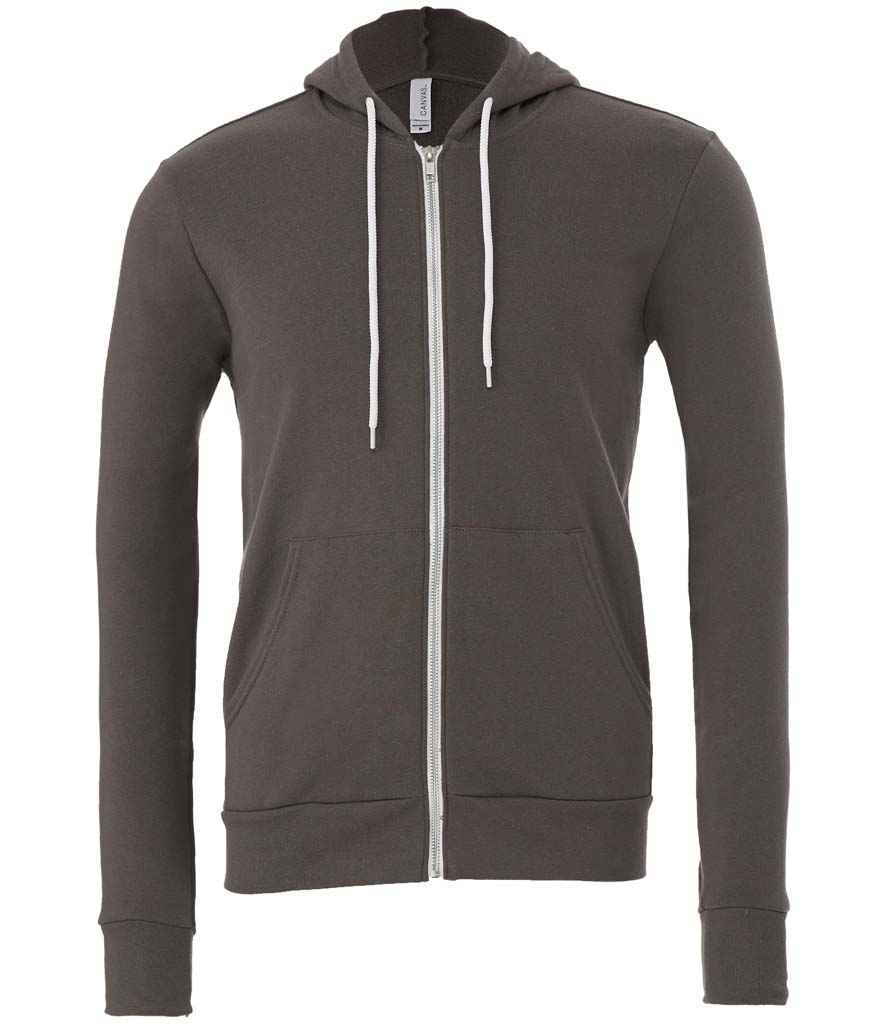 Canvas Unisex Full Zip Hoodie - (2nd Colours) in Asphalt by Bella+Canvas — Custom branded clothing by Print Press, featuring premium embroidery produced in our specialist print lab in the UK.