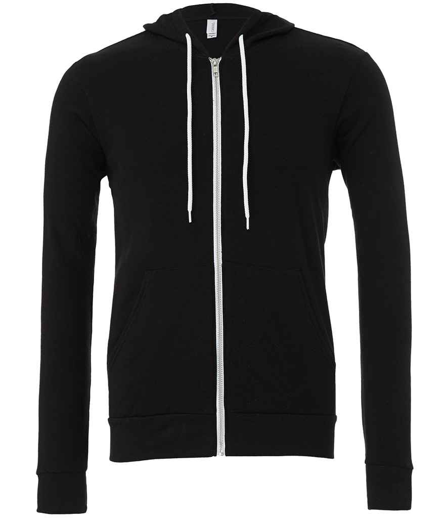 Canvas Unisex Full Zip Hoodie - (2nd Colours) in Black by Bella+Canvas — Custom branded clothing by Print Press, featuring premium embroidery produced in our specialist print lab in the UK.