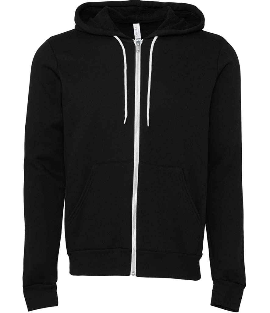 Canvas Unisex Full Zip Hoodie - (2nd Colours) in DTG Black by Bella+Canvas — Custom branded clothing by Print Press, featuring premium embroidery produced in our specialist print lab in the UK.
