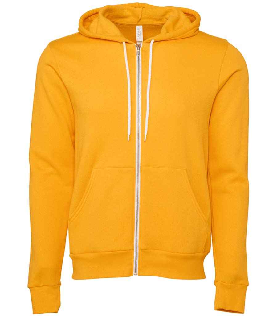 Canvas Unisex Full Zip Hoodie - (2nd Colours) in Gold by Bella+Canvas — Custom branded clothing by Print Press, featuring premium embroidery produced in our specialist print lab in the UK.