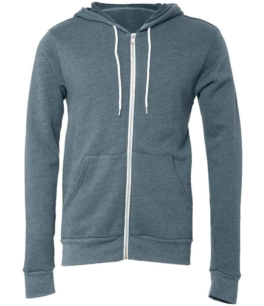 Canvas Unisex Full Zip Hoodie in Heather Slate by Bella+Canvas — Custom branded clothing by Print Press, featuring premium embroidery produced in our specialist print lab in the UK.