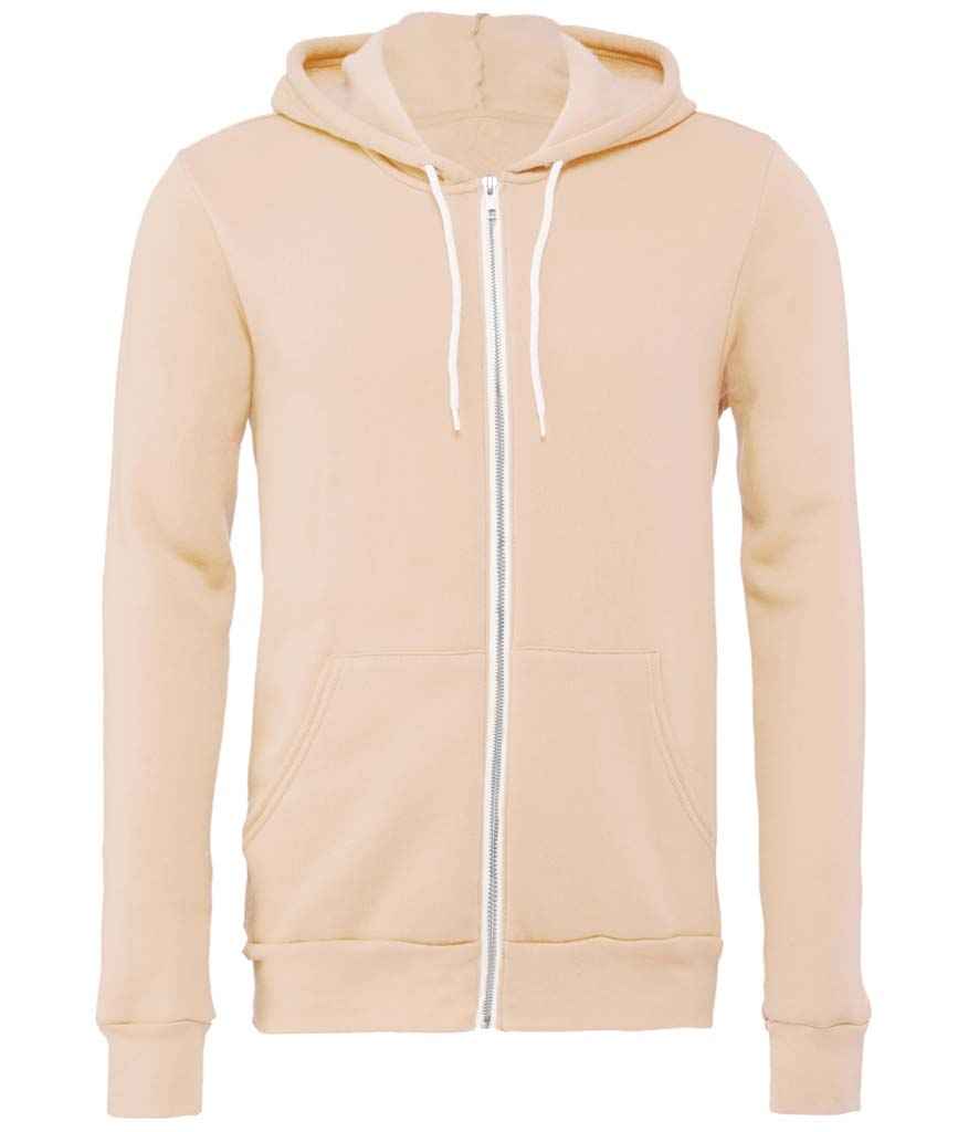 Canvas Unisex Full Zip Hoodie in Peach by Bella+Canvas — Custom branded clothing by Print Press, featuring premium embroidery produced in our specialist print lab in the UK.