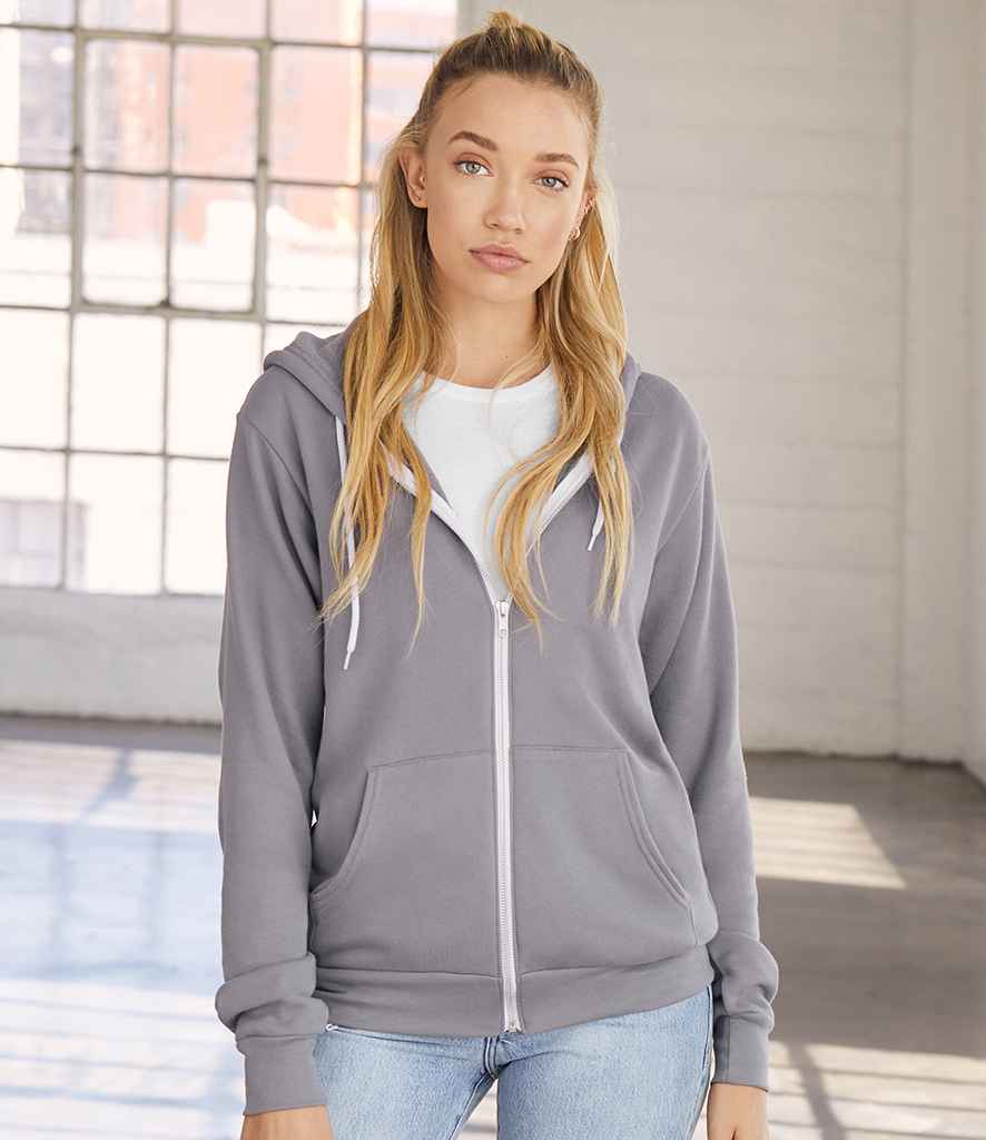 Canvas Unisex Full Zip Hoodie in Storm by Bella+Canvas — Custom branded clothing by Print Press, featuring premium embroidery produced in our specialist print lab in the UK.