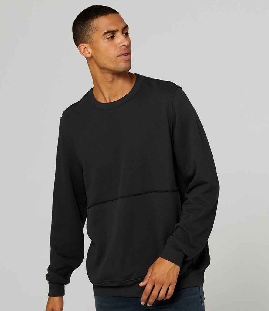 Canvas Unisex Raw Seam Crew Neck Pullover in Dark Grey Heather by Bella+Canvas — Custom branded clothing by Print Press, featuring premium embroidery produced in our specialist print lab in the UK.