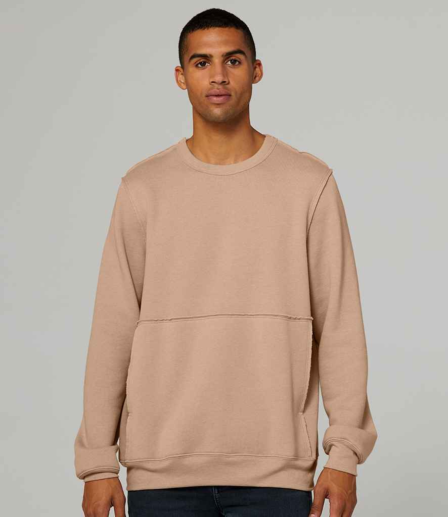 Canvas Unisex Raw Seam Crew Neck Pullover in Heather Oatmeal by Bella+Canvas — Custom branded clothing by Print Press, featuring premium embroidery produced in our specialist print lab in the UK.