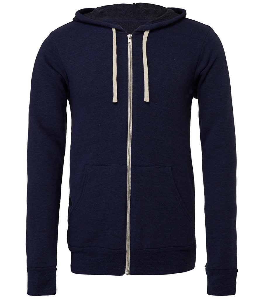 Canvas Unisex Tri-Blend Full Zip Hoodie in by Bella+Canvas — Custom branded clothing by Print Press, featuring premium embroidery produced in our specialist print lab in the UK.