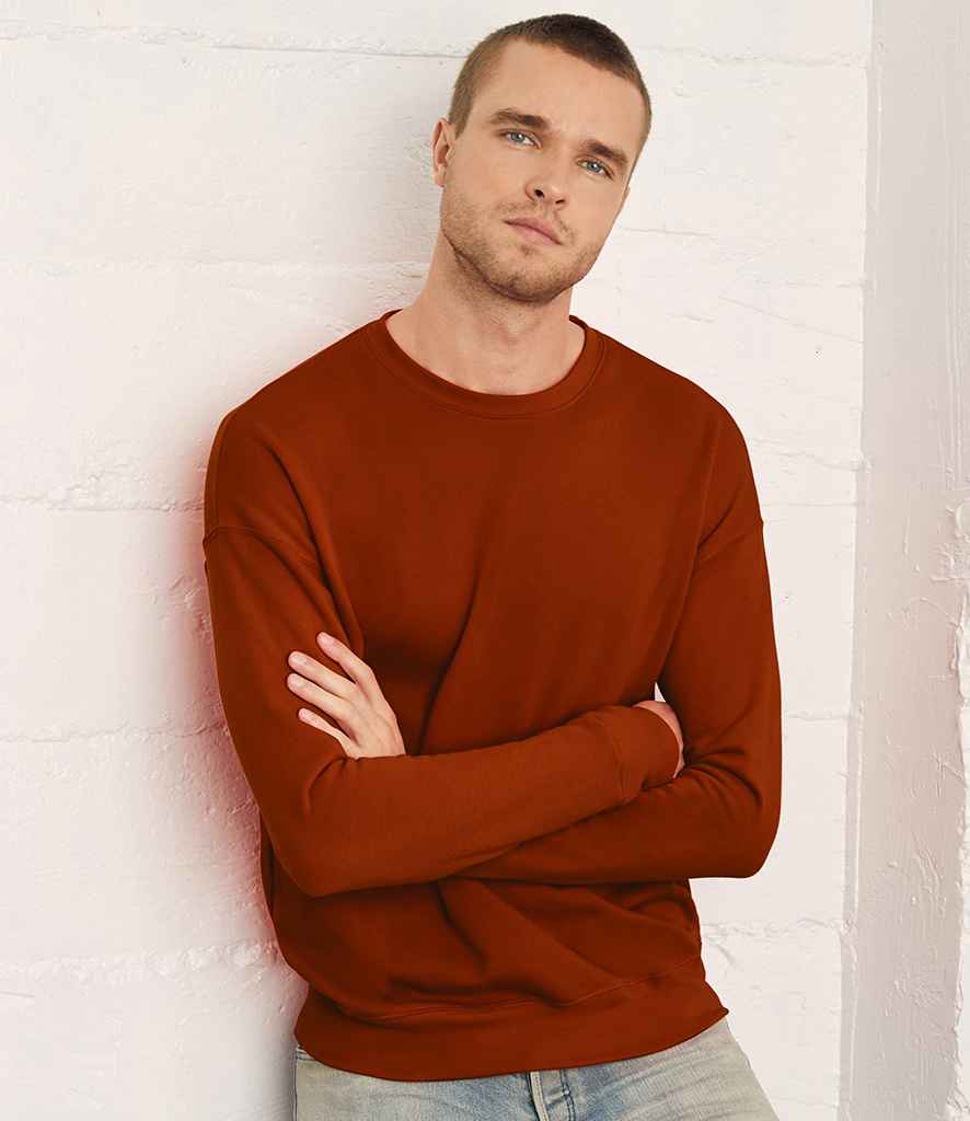 Canvas Unisex Drop Shoulder Sweatshirt in Brick by Bella+Canvas — Custom branded clothing by Print Press, featuring premium embroidery produced in our specialist print lab in the UK.