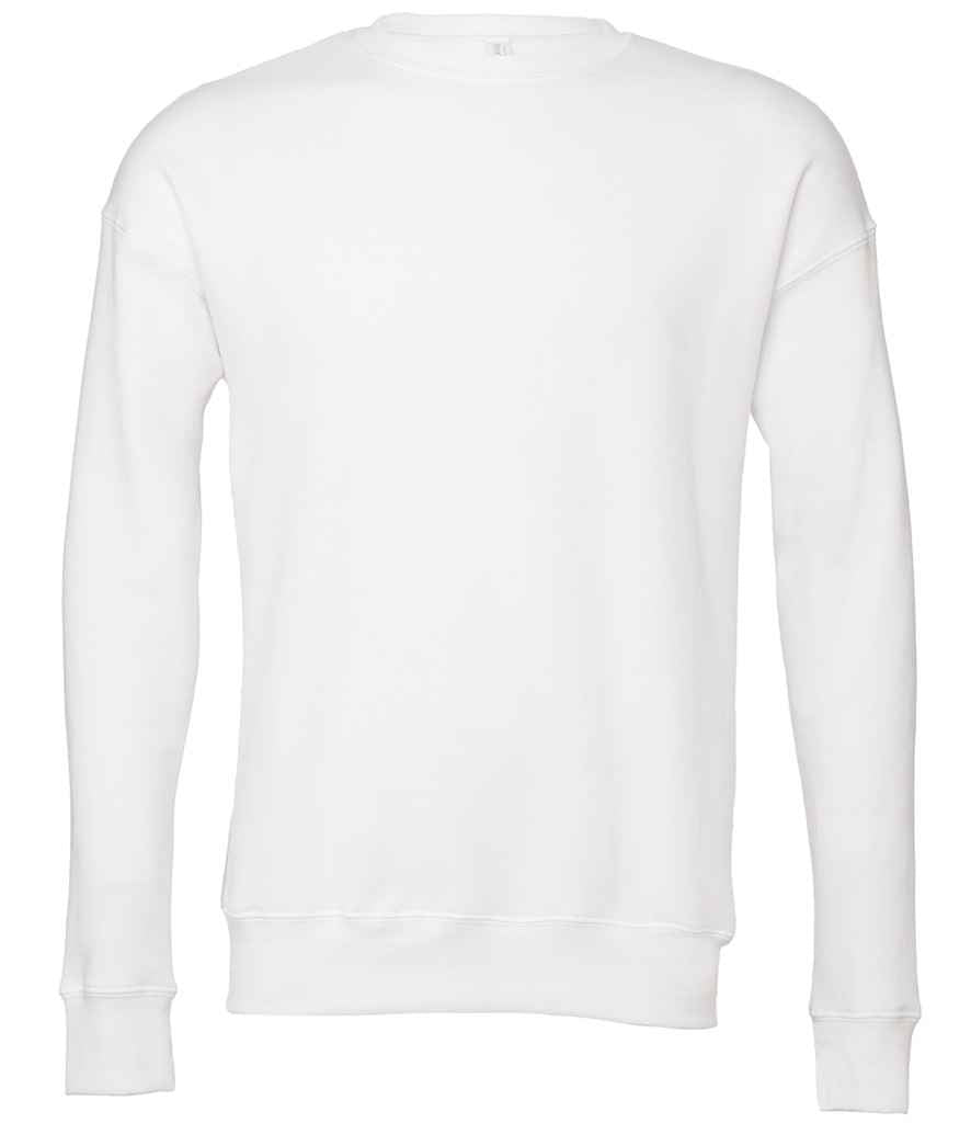 Canvas Unisex Drop Shoulder Sweatshirt in White by Bella+Canvas — Custom branded clothing by Print Press, featuring premium embroidery produced in our specialist print lab in the UK.