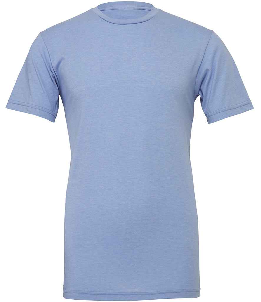 Canvas Unisex Heather CVC T-Shirt in Heather Blue by Bella+Canvas — Custom branded clothing by Print Press, featuring premium embroidery produced in our specialist print lab in the UK.