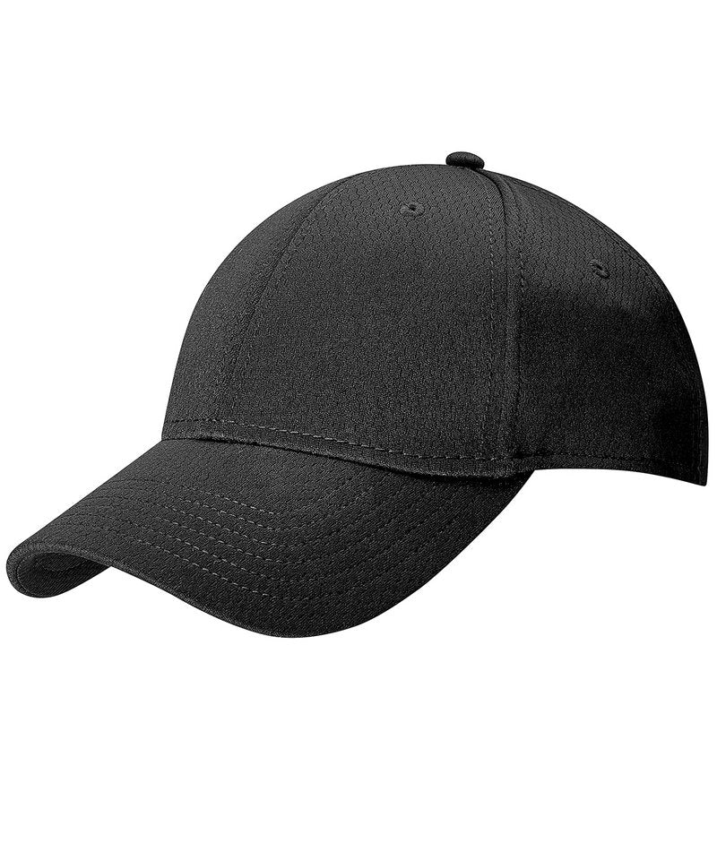 Front Crested Cap in One size Black by Callaway — Custom branded clothing by Print Press, featuring premium embroidery produced in our specialist print lab in the UK.