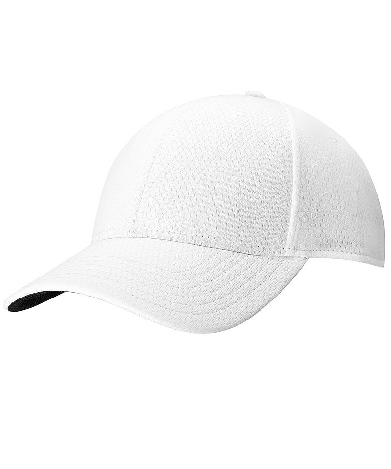 Front Crested Cap in One size White by Callaway — Custom branded clothing by Print Press, featuring premium embroidery produced in our specialist print lab in the UK.