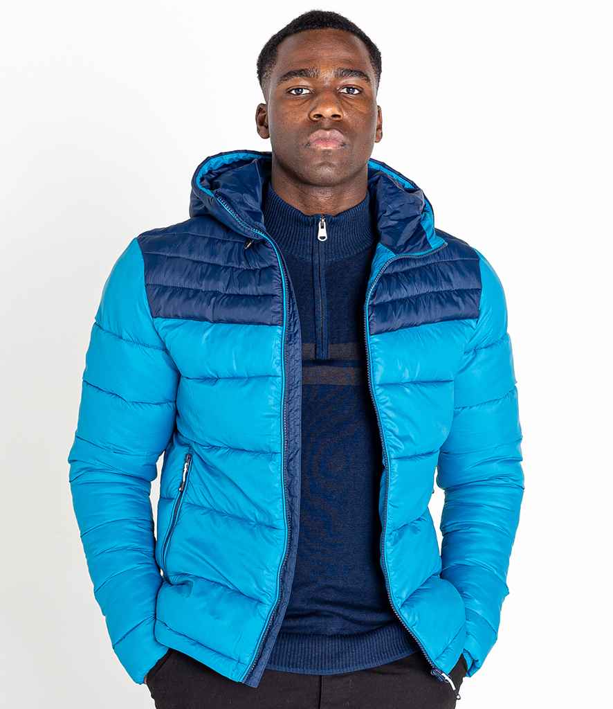 Dare 2b Hot Shot Hooded Baffle Jacket in by Dare 2b — Custom branded clothing by Print Press, featuring premium embroidery produced in our specialist print lab in the UK.
