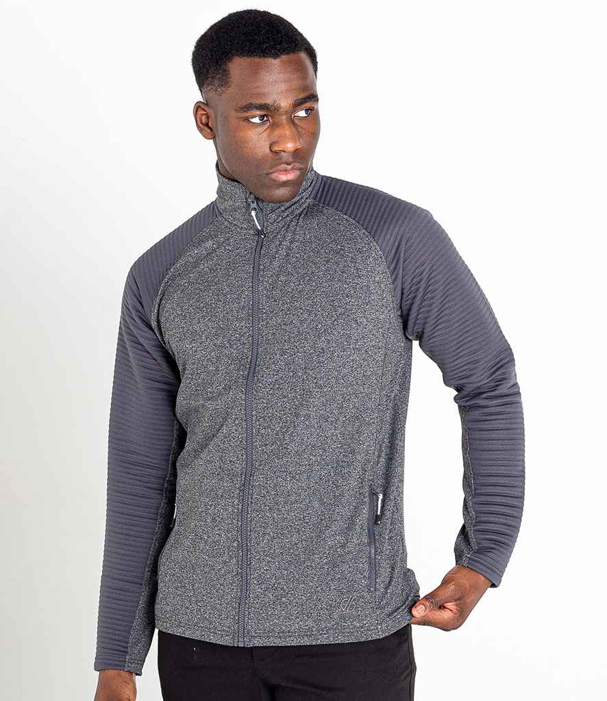 Dare 2b Collective Full Zip Stretch Sweat Jacket in Charcoal Marl Ebony Grey by Dare 2b — Custom branded clothing by Print Press, featuring premium embroidery produced in our specialist print lab in the UK.
