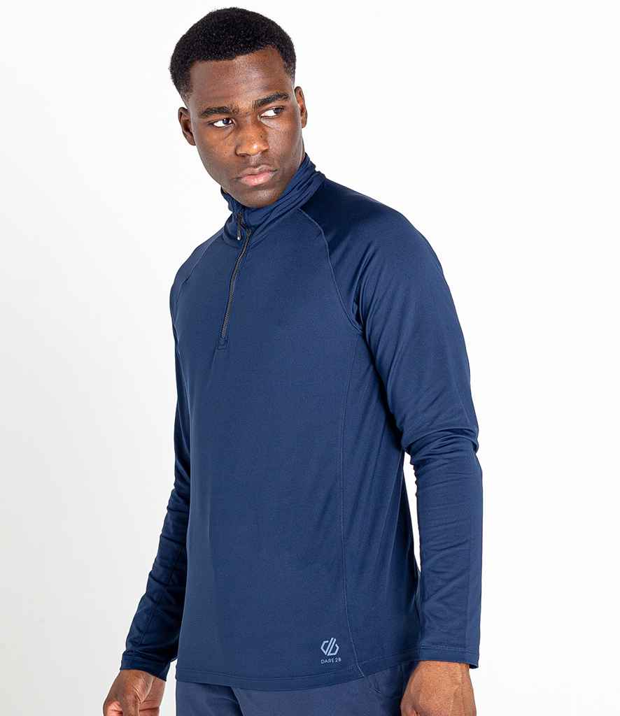 Dare 2b Fuser 1/4 Zip Core Stretch Top in Nightfall Navy by Dare 2b — Custom branded clothing by Print Press, featuring premium embroidery produced in our specialist print lab in the UK.