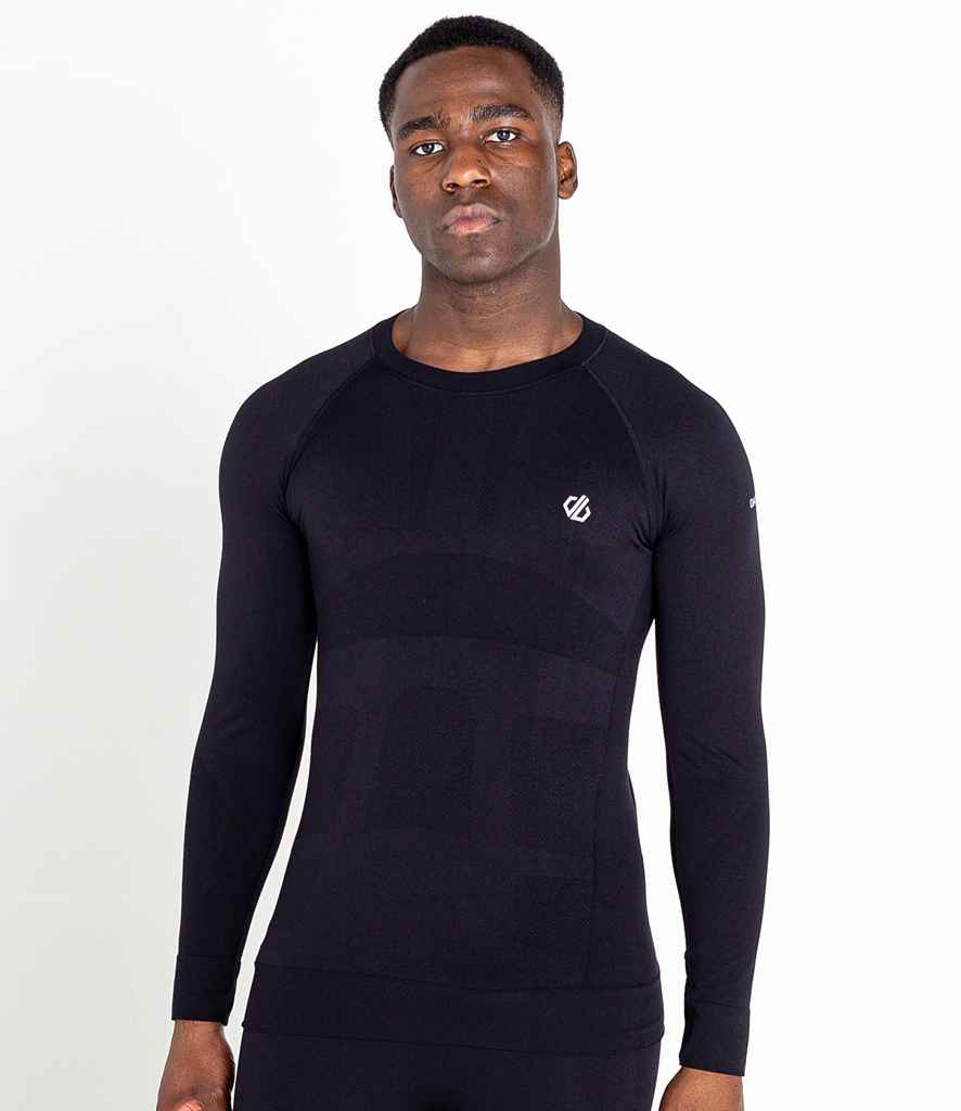 Dare 2b Zone In Long Sleeve Base Layer Top in Black by Dare 2b — Custom branded clothing by Print Press, featuring premium embroidery produced in our specialist print lab in the UK.