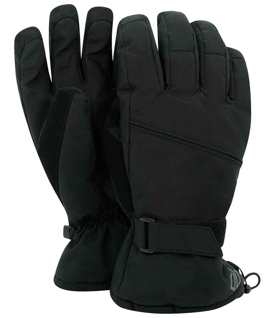 Dare 2b Hand In Waterproof Insulated Gloves in Black by Dare 2b — Custom branded clothing by Print Press, featuring premium embroidery produced in our specialist print lab in the UK.