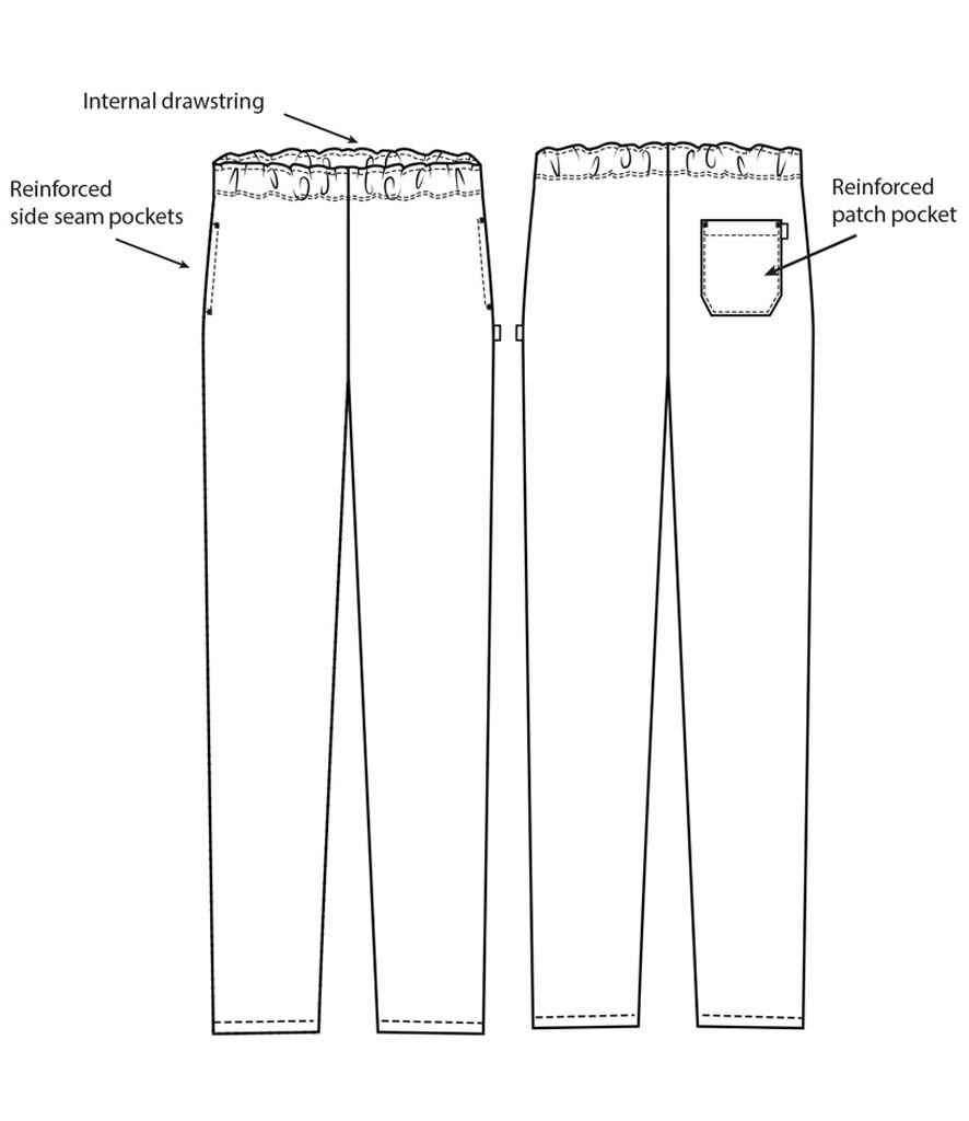 Dennys Unisex Elasticated Chef's Trousers in by Dennys — Custom branded clothing by Print Press, featuring premium embroidery produced in our specialist print lab in the UK.