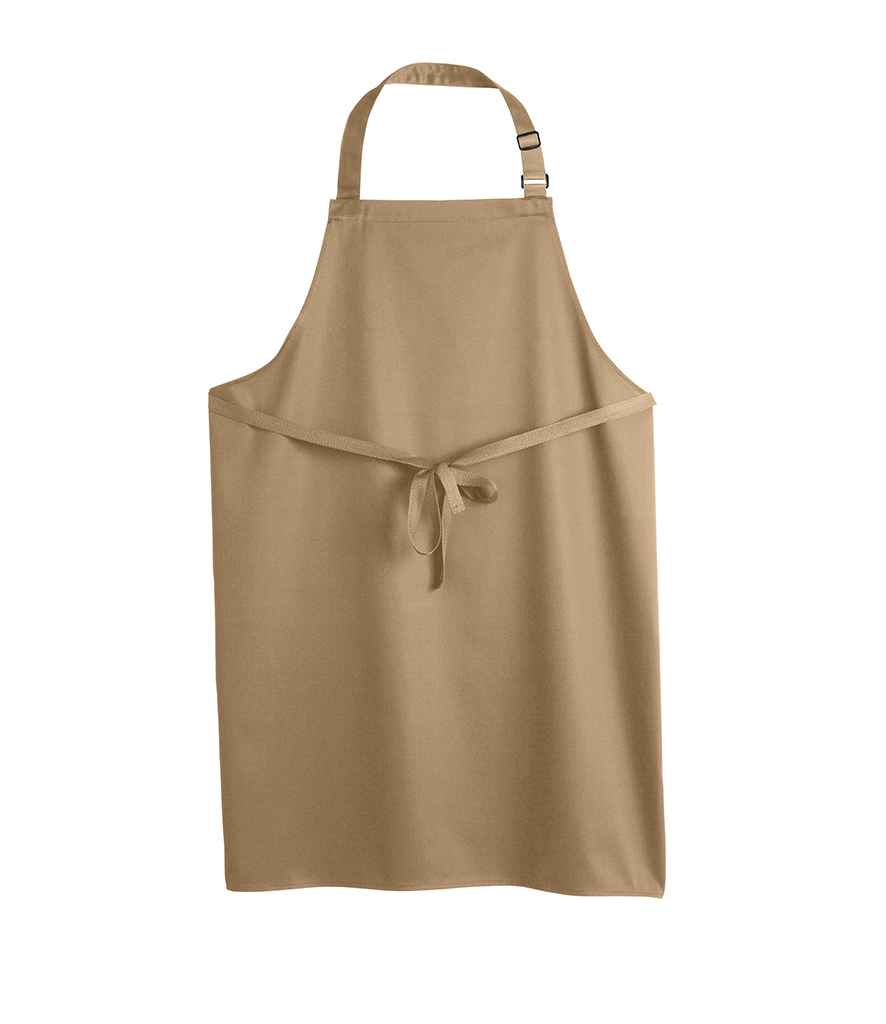 Dennys Polyester Bib Apron in ONE Biscuit by Dennys — Custom branded clothing by Print Press, featuring premium embroidery produced in our specialist print lab in the UK.