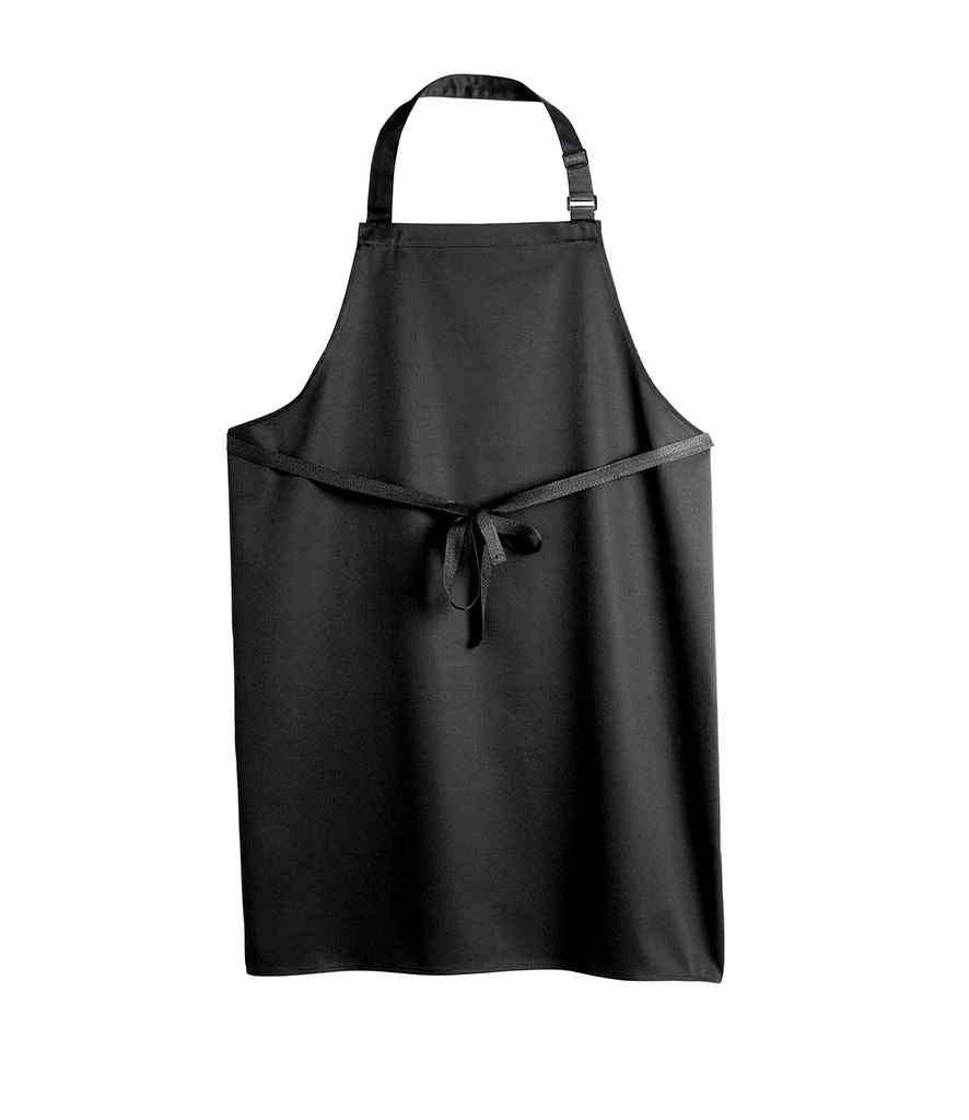 Dennys Polyester Bib Apron in ONE Black by Dennys — Custom branded clothing by Print Press, featuring premium embroidery produced in our specialist print lab in the UK.