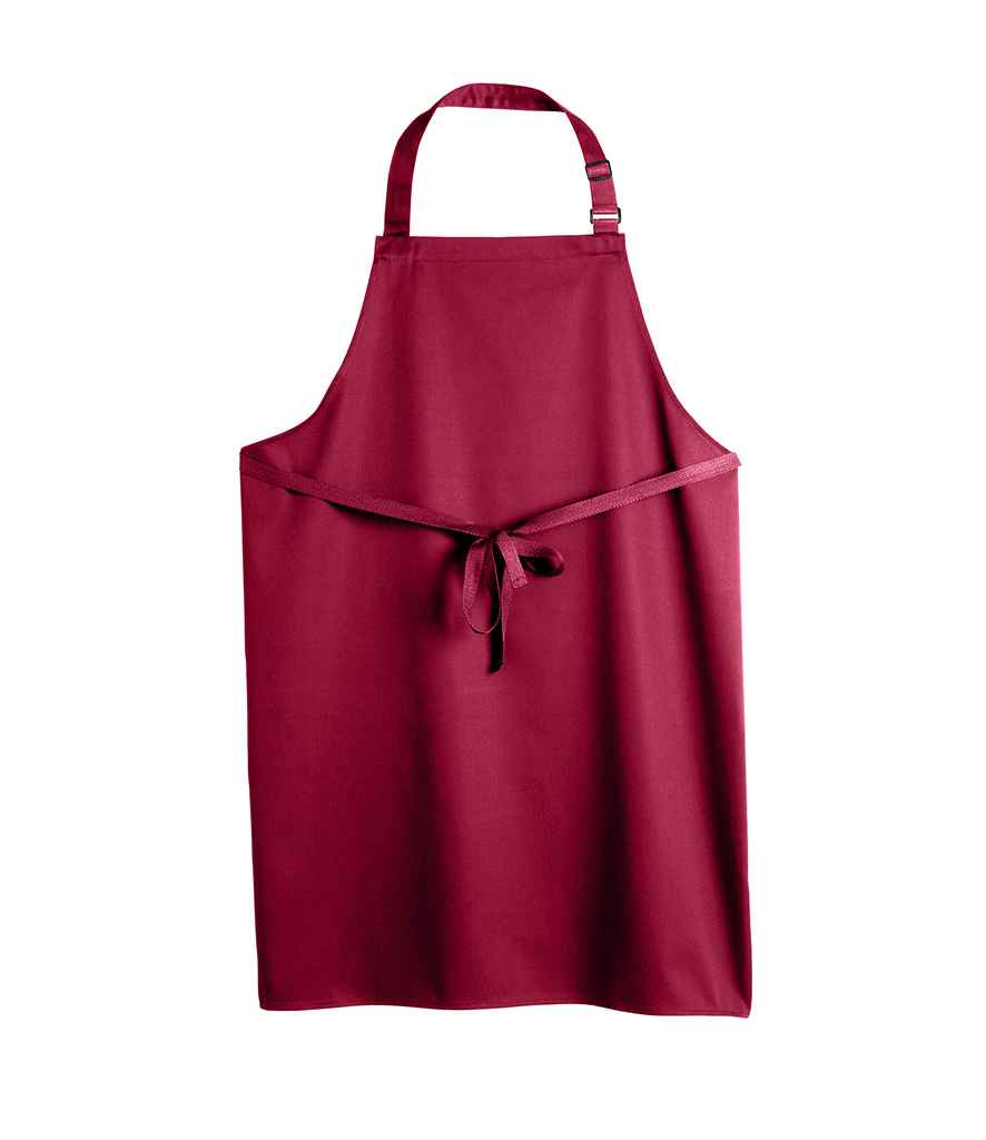 Dennys Polyester Bib Apron in ONE Claret by Dennys — Custom branded clothing by Print Press, featuring premium embroidery produced in our specialist print lab in the UK.