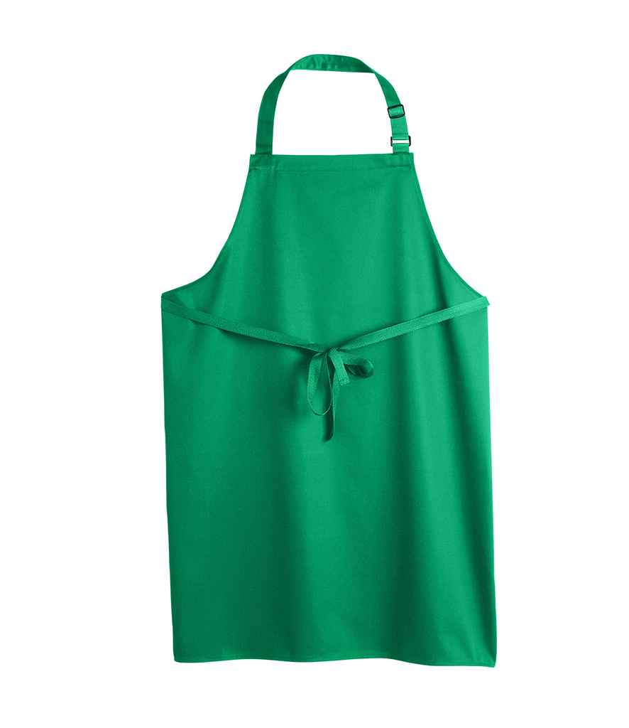 Dennys Polyester Bib Apron in ONE Emerald by Dennys — Custom branded clothing by Print Press, featuring premium embroidery produced in our specialist print lab in the UK.