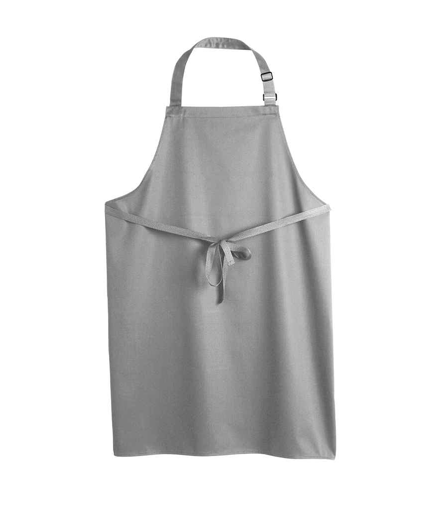 Dennys Polyester Bib Apron in ONE Light Grey by Dennys — Custom branded clothing by Print Press, featuring premium embroidery produced in our specialist print lab in the UK.