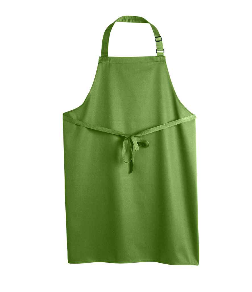 Dennys Polyester Bib Apron in ONE Light Olive by Dennys — Custom branded clothing by Print Press, featuring premium embroidery produced in our specialist print lab in the UK.