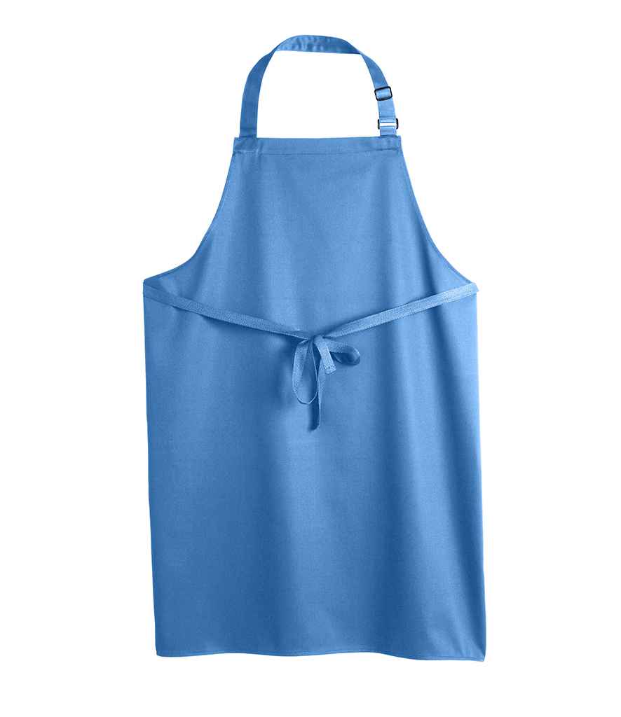 Dennys Polyester Bib Apron in ONE Mid Blue by Dennys — Custom branded clothing by Print Press, featuring premium embroidery produced in our specialist print lab in the UK.